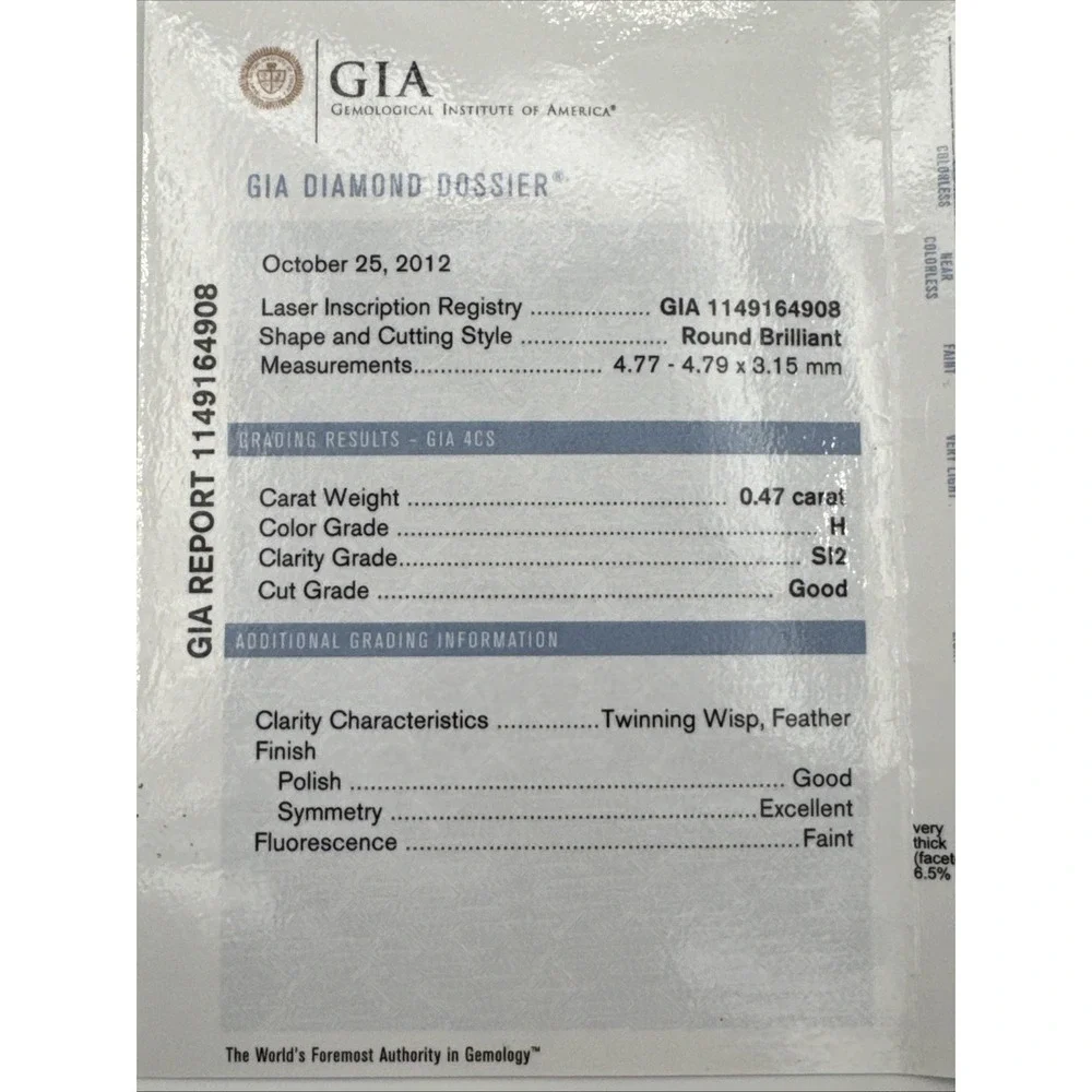 Shane Co. Natural Diamond Engagement Ring, 14k Gold, (US‎ Size ~7) w/ GIA Report